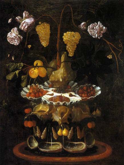 Still-Life with a Shell Fountain, Fruit and Flowers